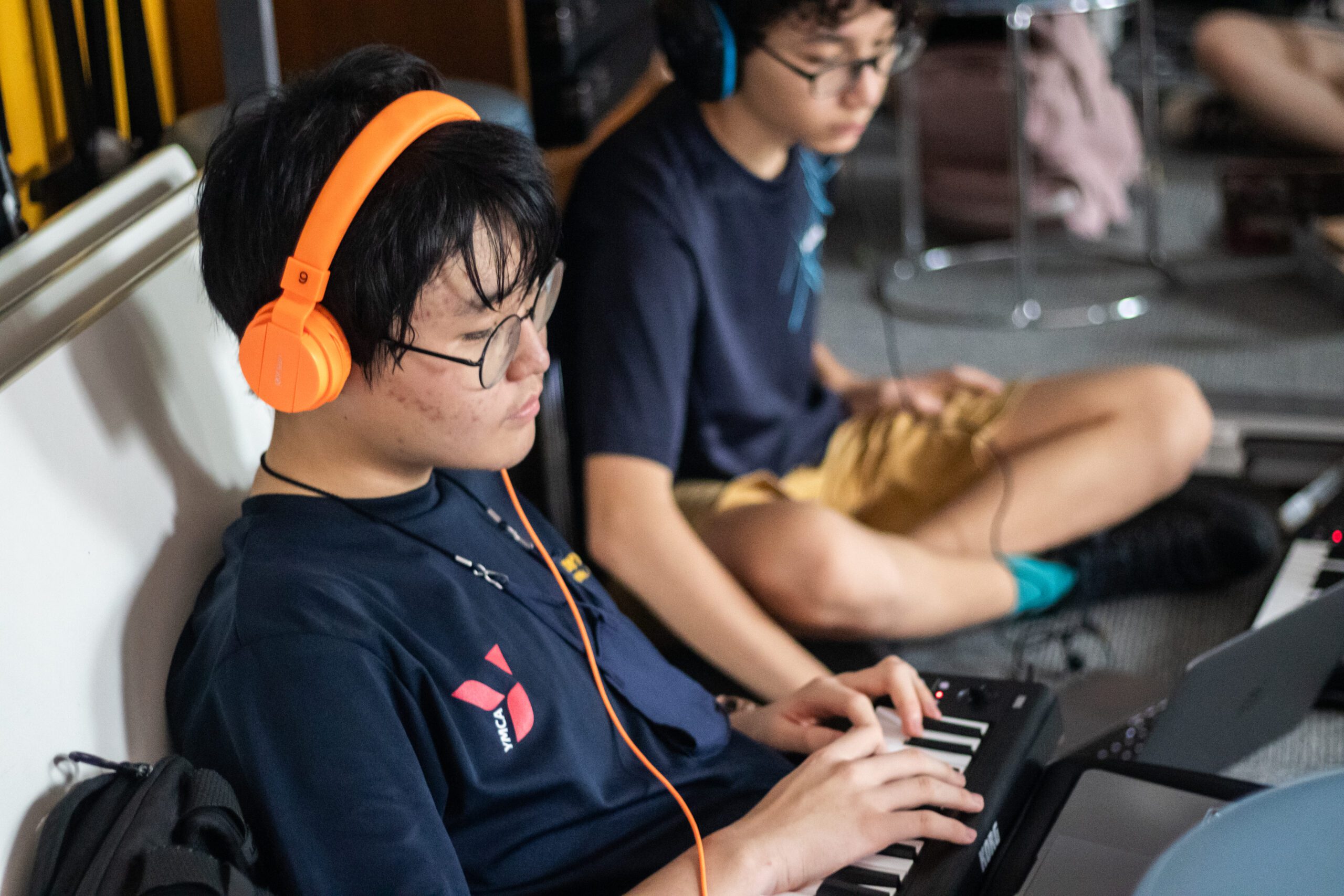 Students making music