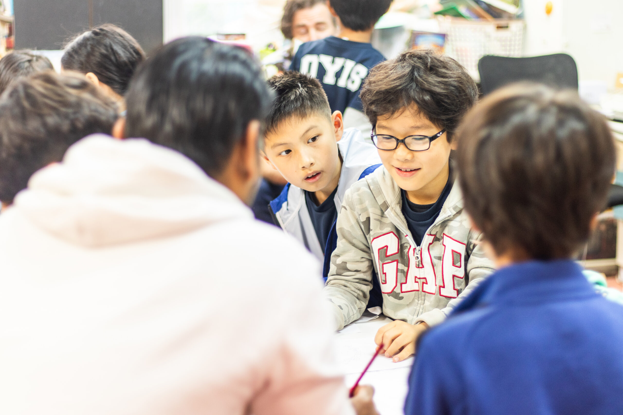 Students doing group work