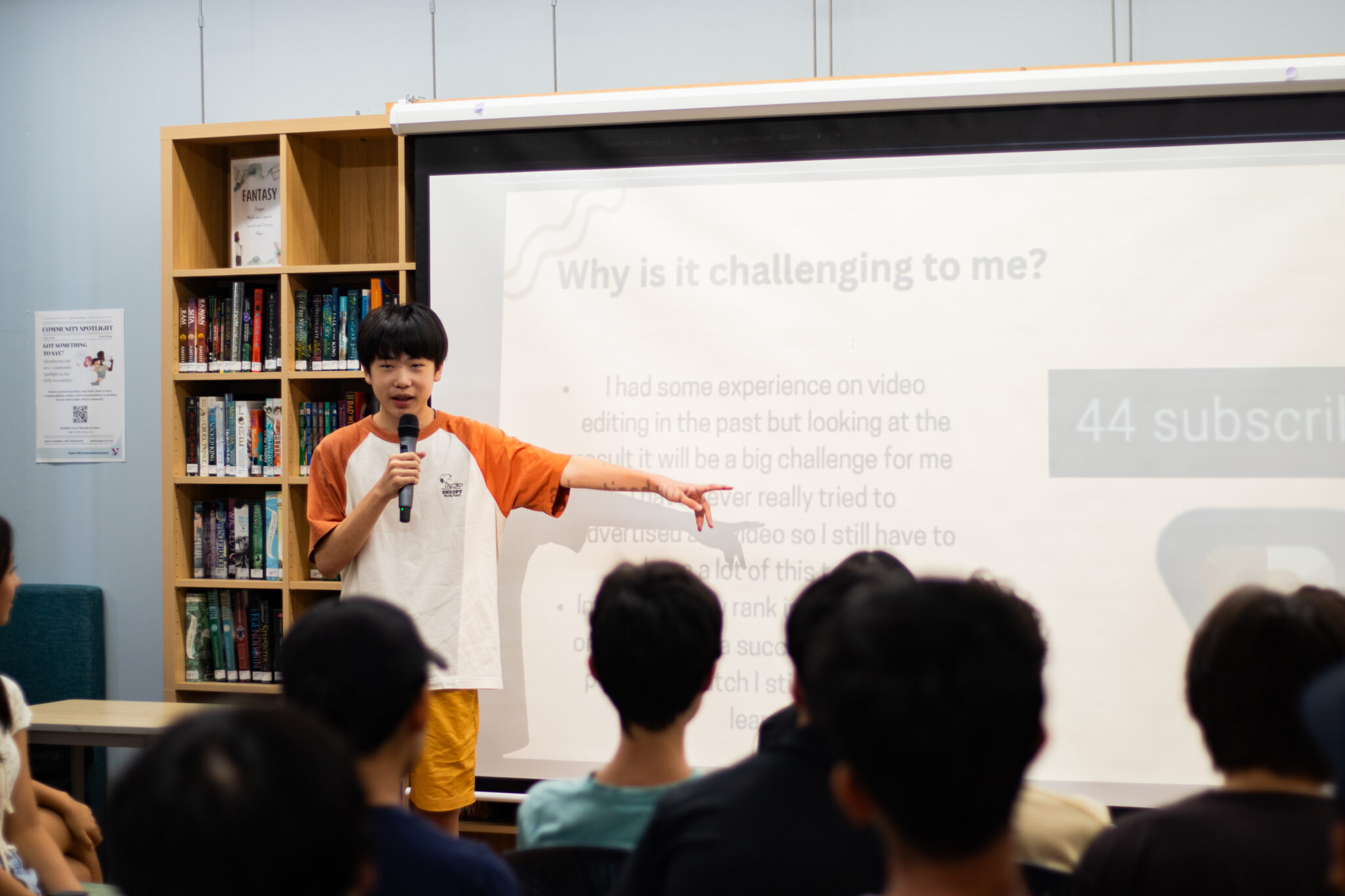 MYP student pitches an idea for the Personal Project