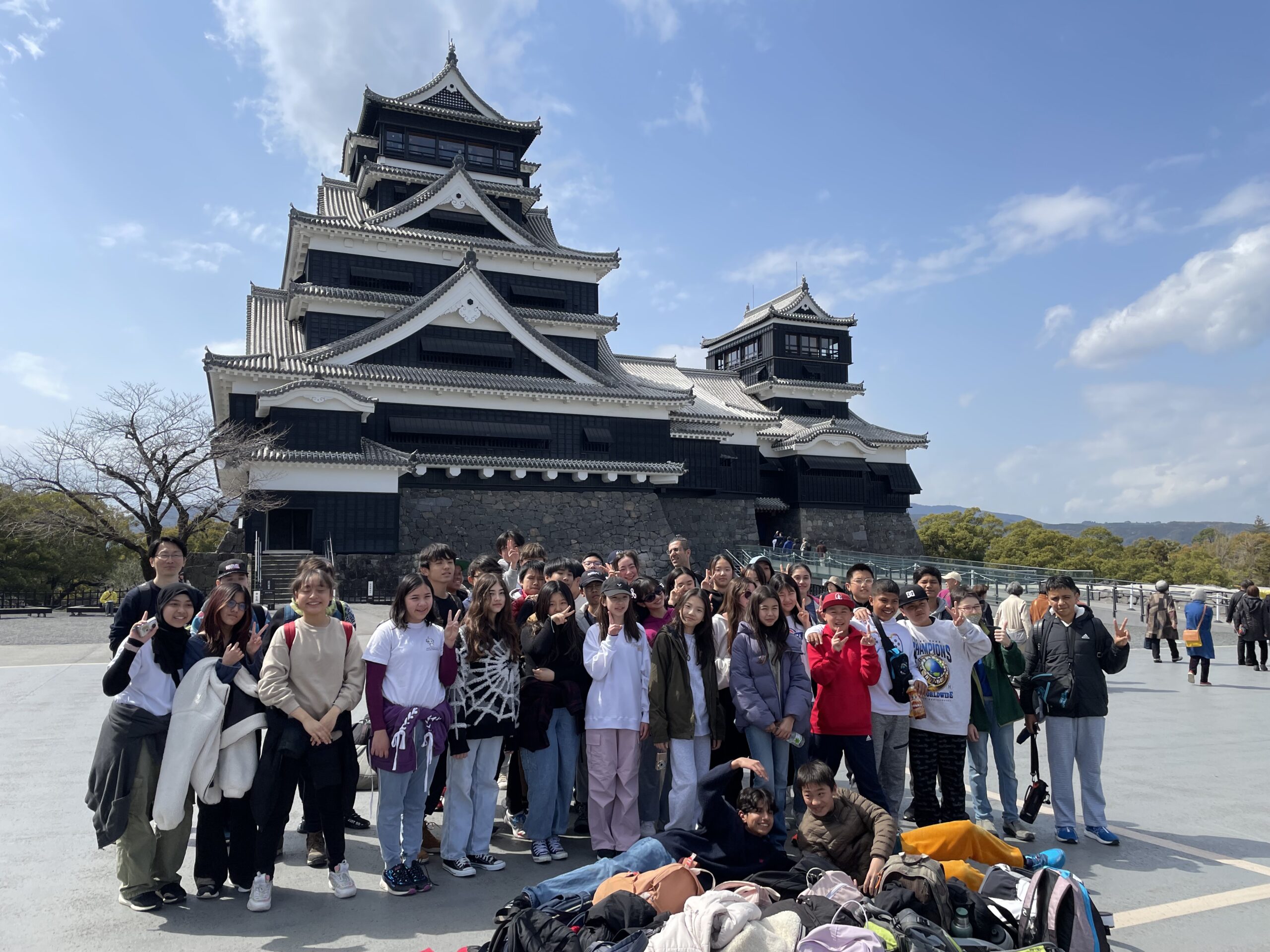 MYP students visiting a castle on an overnight trip